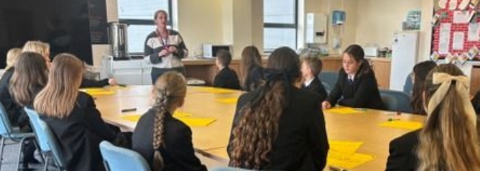 St Luke's students at their session with Paula from HeadsUP